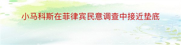 小马科斯在菲律宾民意调查中接近垫底