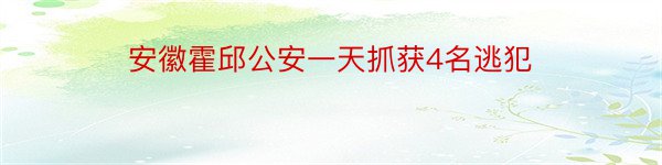 安徽霍邱公安一天抓获4名逃犯