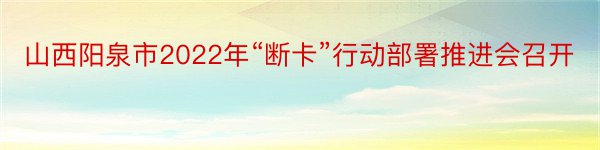 山西阳泉市2022年“断卡”行动部署推进会召开