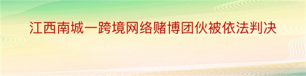 江西南城一跨境网络赌博团伙被依法判决