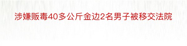 涉嫌贩毒40多公斤金边2名男子被移交法院