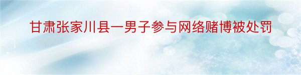 甘肃张家川县一男子参与网络赌博被处罚