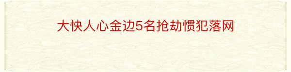 大快人心金边5名抢劫惯犯落网