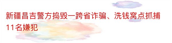 新疆昌吉警方捣毁一跨省诈骗、洗钱窝点抓捕11名嫌犯