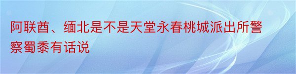 阿联酋、缅北是不是天堂永春桃城派出所警察蜀黍有话说